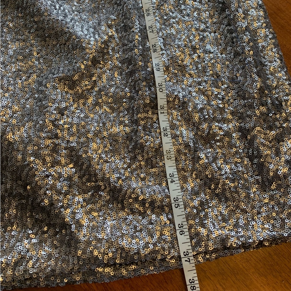 Pamella Roland Silver Sequin One‑Shoulder Dress – Size 12 - Picture 13 of 16